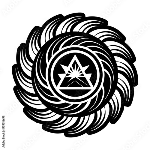 A solid style icon of divine symbol