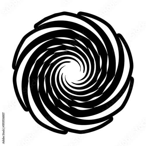 A glyph icon of luminous vortex symbol