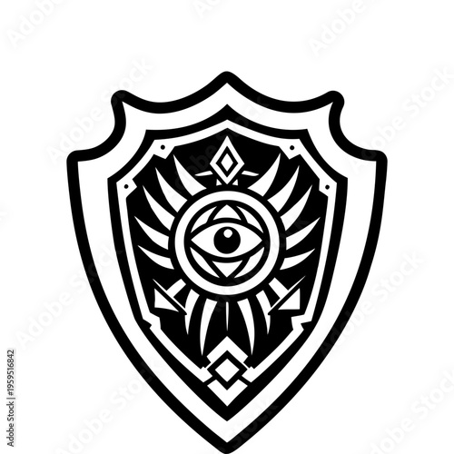 A solid icon of mystic shield
