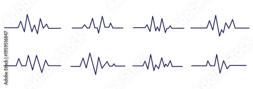 Continuous one line drawing of heartbeat pulse. Simple heartbeat pulse One Line Drawing Vector.
