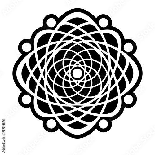 Glyph style icon of sacred shape symbol