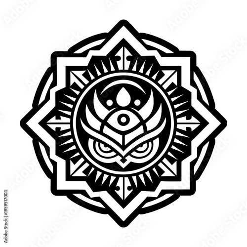 A solid icon of sacred tattoo