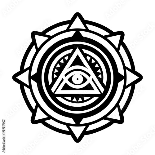 Glyph style icon of occult eye