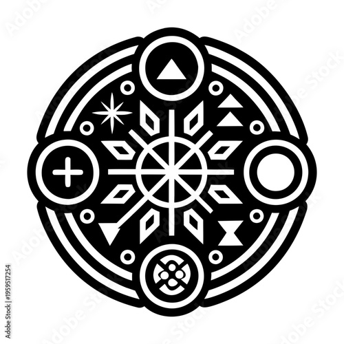 Divine wheel icon designed in solid style