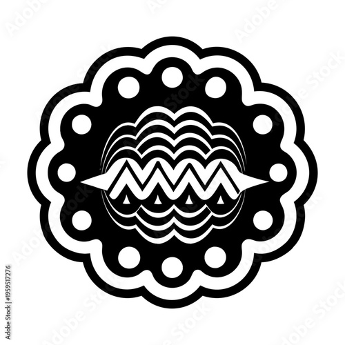 An icon of wave symbol in solid style