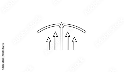 Minimal breathable textile icon with vertical airflow arrows monochrome vector symbol