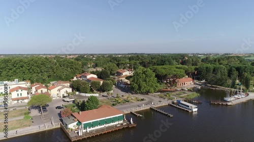 Wallpaper Mural Aerial view of Torre del Lago Puccini on Lake Massaciuccoli, Viareggio, Province of Lucca, Tuscany, Italy Torontodigital.ca