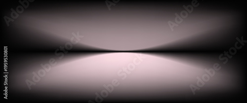 Abstract image of dark room concrete floor. Black room or stage background for product placement.Panoramic view of the abstract fog. White cloudiness, mist or smog moves on black background.