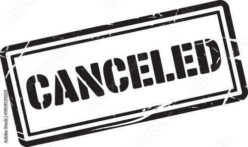 Grungy canceled stamp with distressed edges and bold letters