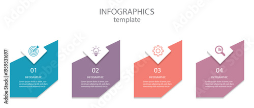 Business infographic design template with 4 options, steps or processes. Vector business template for presentation.