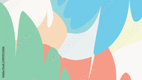 Colorful, abstract background with overlapping, organic-shaped forms