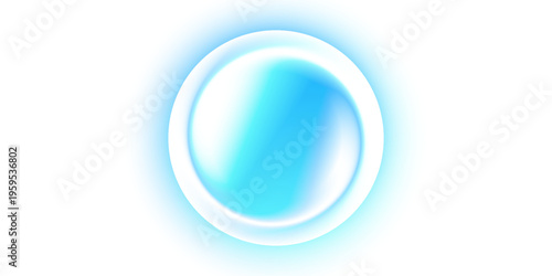 Glossy blue gradient ball on a white background, ideal for modern 3D visuals, tech themes, clean designs, and minimal digital compositions
