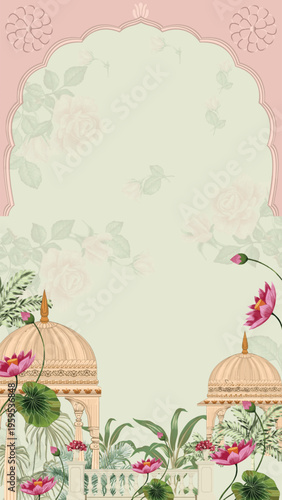 wedding invitation ideas and print design vector indian style design decoration