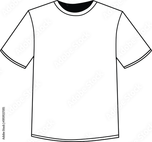 Plain white t-shirt mockup: front view of a basic crew neck tee for apparel design with t shirt