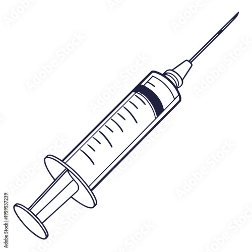 Medical syringe vector illustration, injection, vaccination, medicine, science, healthcare, treatment