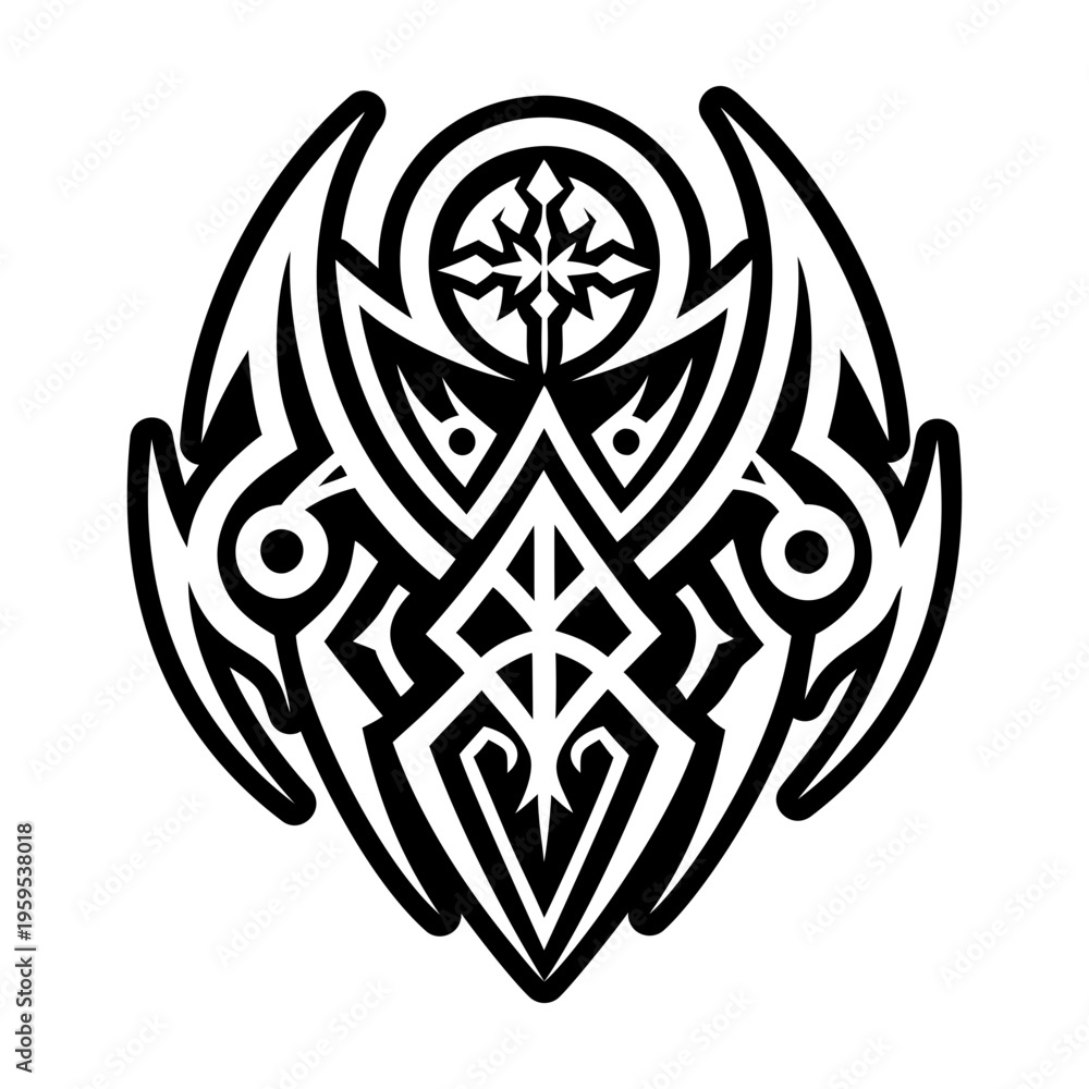 Naklejka premium A solid style icon of satanic tattoo