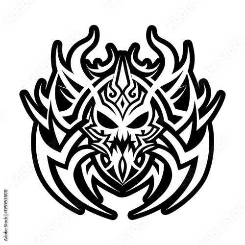 A glyph style icon of abyssal shadow symbol