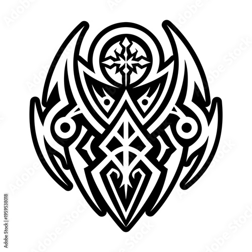 A solid style icon of satanic tattoo