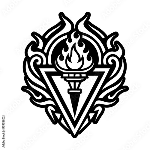 A glyph style icon of fire torch symbol