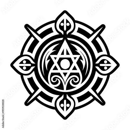 A solid style icon of arcane ritual symbol