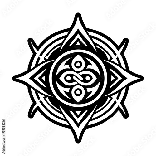 A filled style icon of abyss symbol