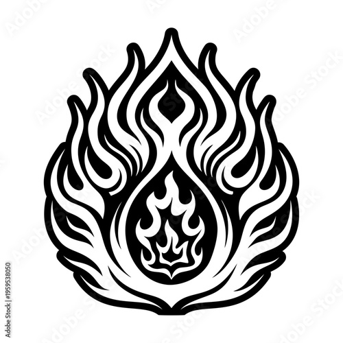 A filled style icon of fire symbol