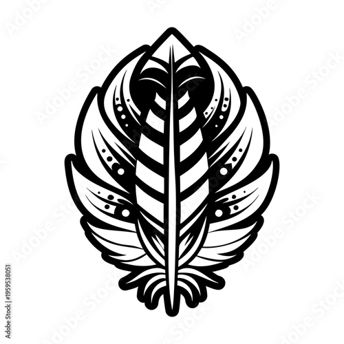 A solid style icon of crow feather symbol