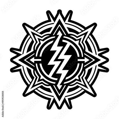 A solid style icon of lightning symbol