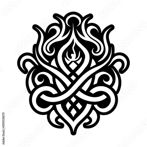 A solid style icon of smoke sigil symbol
