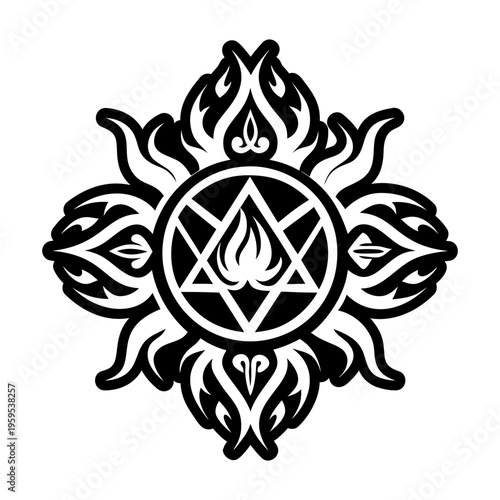 A glyph style icon of fire symbol
