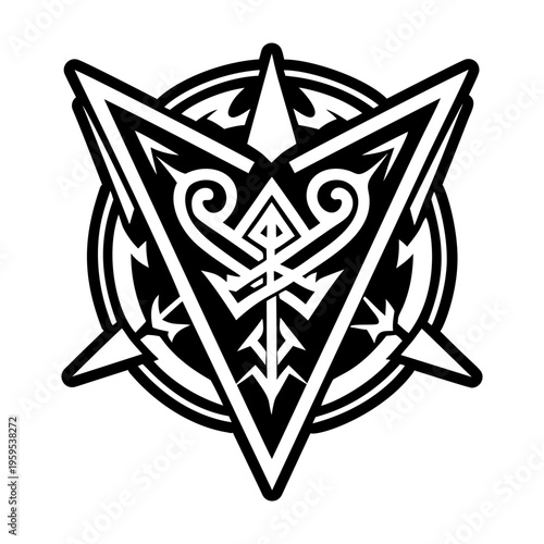 A glyph style icon of gothic arrow symbol
