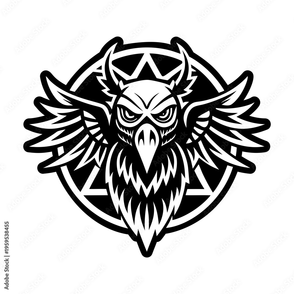Obraz premium A filled style icon of raven head symbol