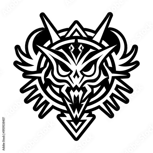 A filled style icon of beast symbol