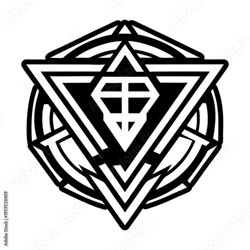 A solid style icon of demon sign