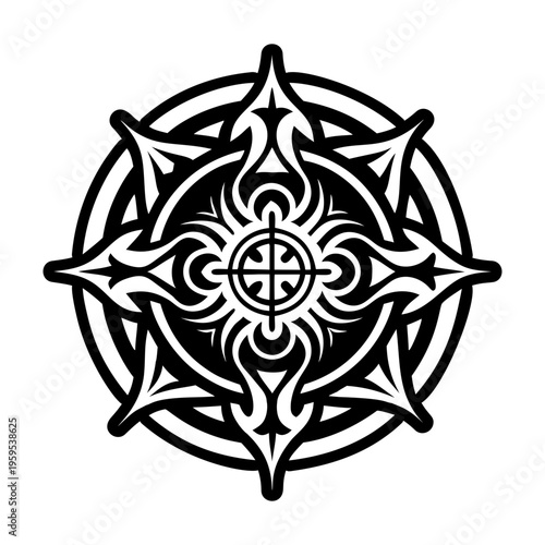 A filled style icon of demon seal symbol