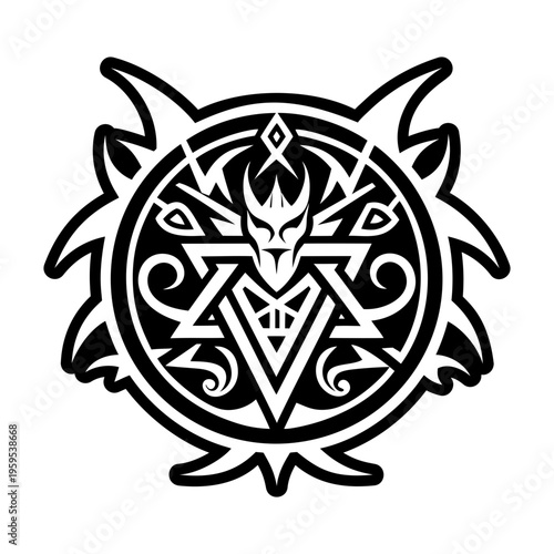 A filled style icon of abaddon symbol