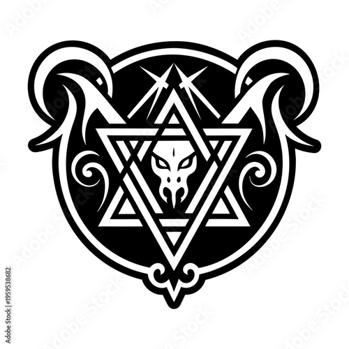 A filled style icon of occult sign