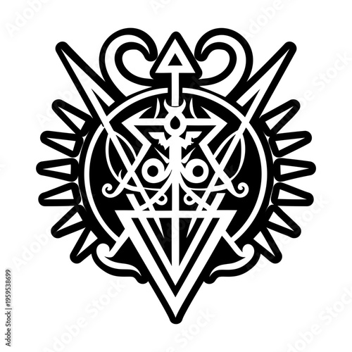 A solid style icon of occult tattoo