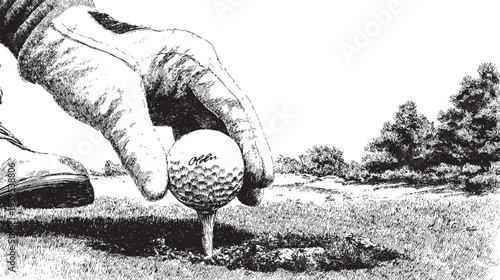 Golf course, golf ball and golf tee vector illustration. This vector illustration can be used in any size you like for advertising, logos, and other work.