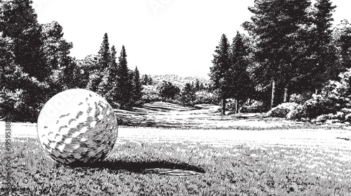 Golf course, golf ball vector illustration. This vector illustration can be used in any size you like for advertising, logos, and other work.	