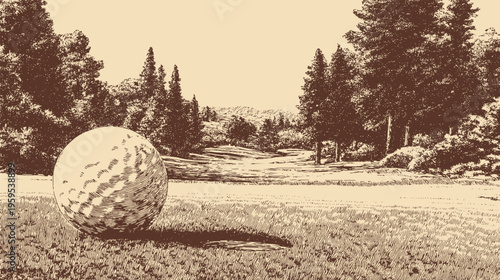 Golf course, golf ball vector illustration. This vector illustration can be used in any size you like for advertising, logos, and other work.	