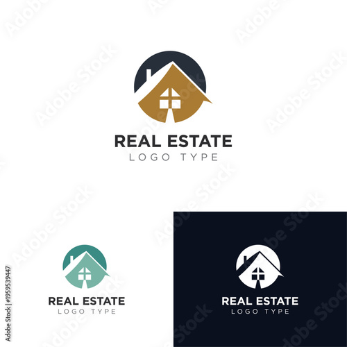 Real Estate Logo Design Concept with House Icon