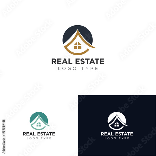 Real Estate Logo Design Concept with House Icon