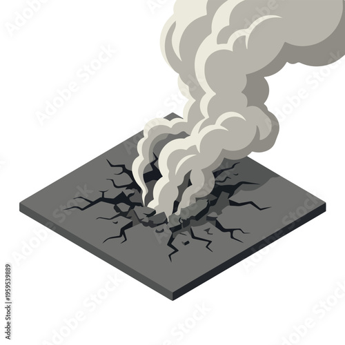 vector isometric condition of damaged road with holes due to missile attack 010