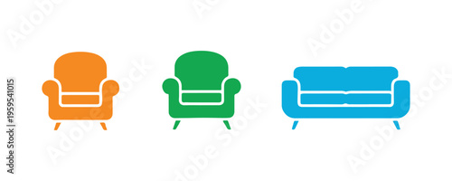 A curated set of furniture icons from the Stampico collection.