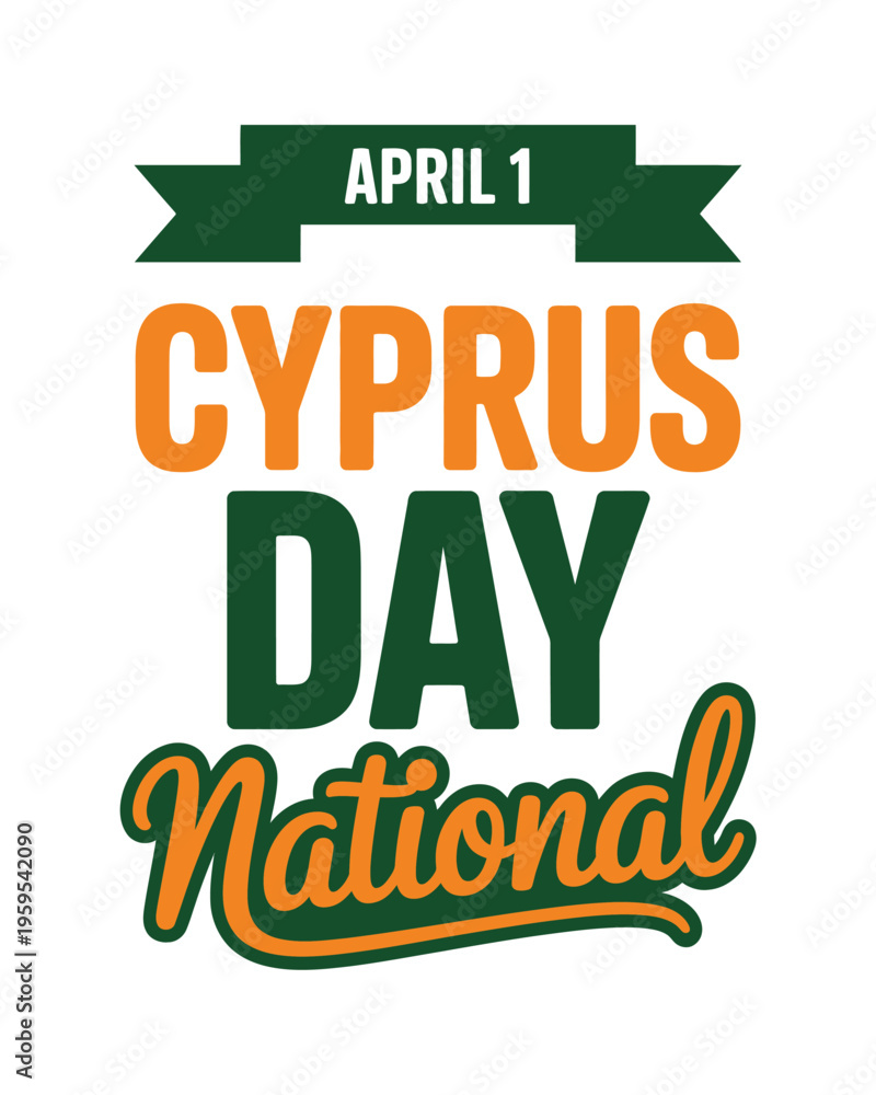 Fototapeta premium Green and orange banner for Cyprus National Day April 1