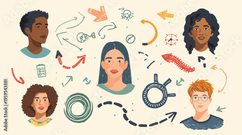 A minimalist silhouette of a person's head against a soft beige background, conveying simplicity and elegance.