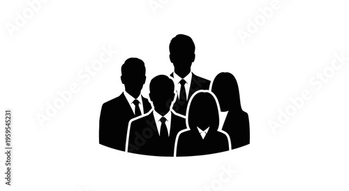 Group of diverse business people silhouettes icon