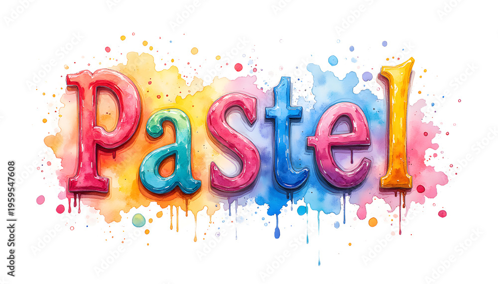 Fototapeta premium Vibrant Pastel Paint Splash Typography Design