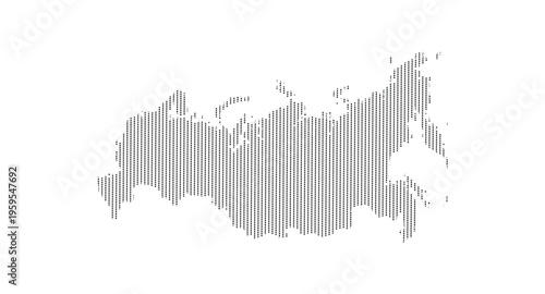 Modern Black Dot Pattern Russia Map Silhouette on White